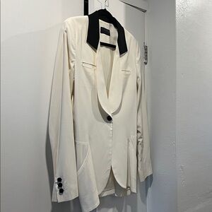 Derek Lamb cream Tuxedo Jacket